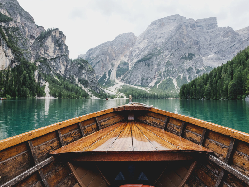 End Of A Boat Down A Lake